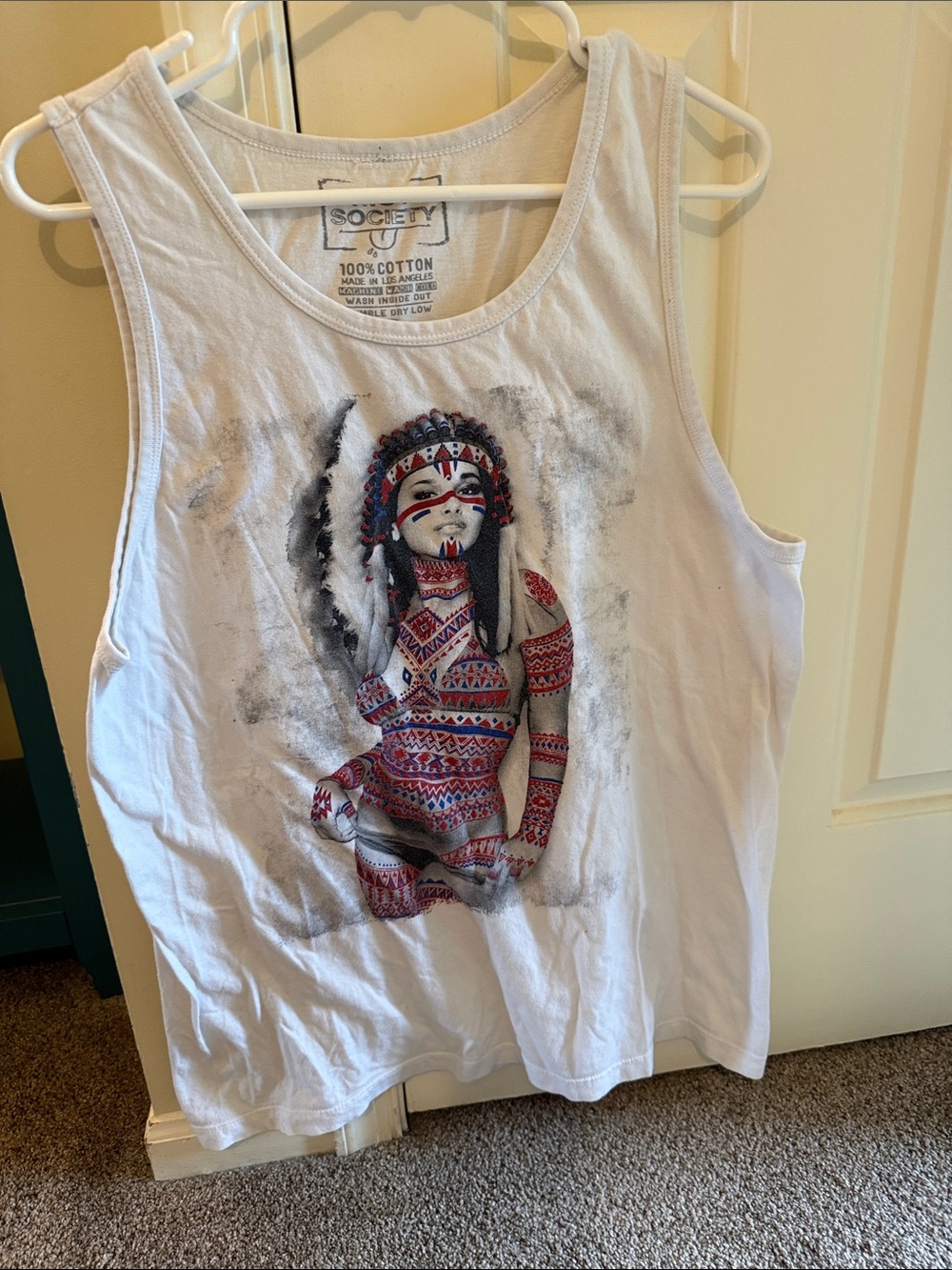 riot society White Tank Top with Red and Black Graphic
